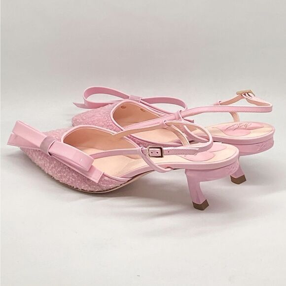 Roger Vivier Virgule Bow Comma-Heel Slingback Pumps size 37.5 - Picture 13 of 16